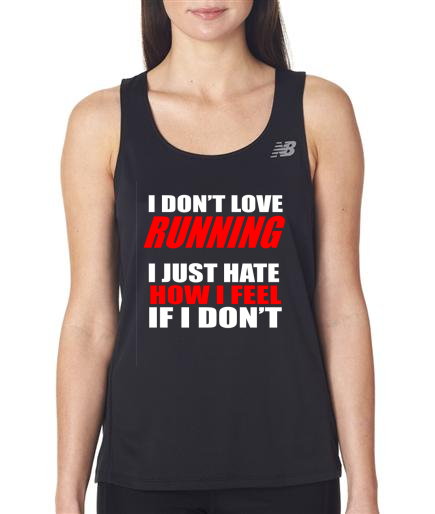 Running - I Don't Love Running - NB Ladies Black Singlet